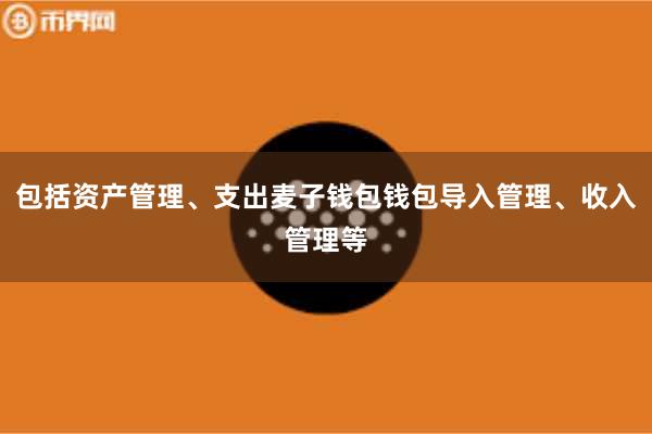 包括资产管理、支出麦子钱包钱包导入管理、收入管理等