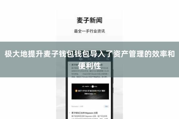 极大地提升麦子钱包钱包导入了资产管理的效率和便利性
