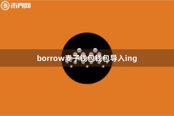 borrow麦子钱包钱包导入ing